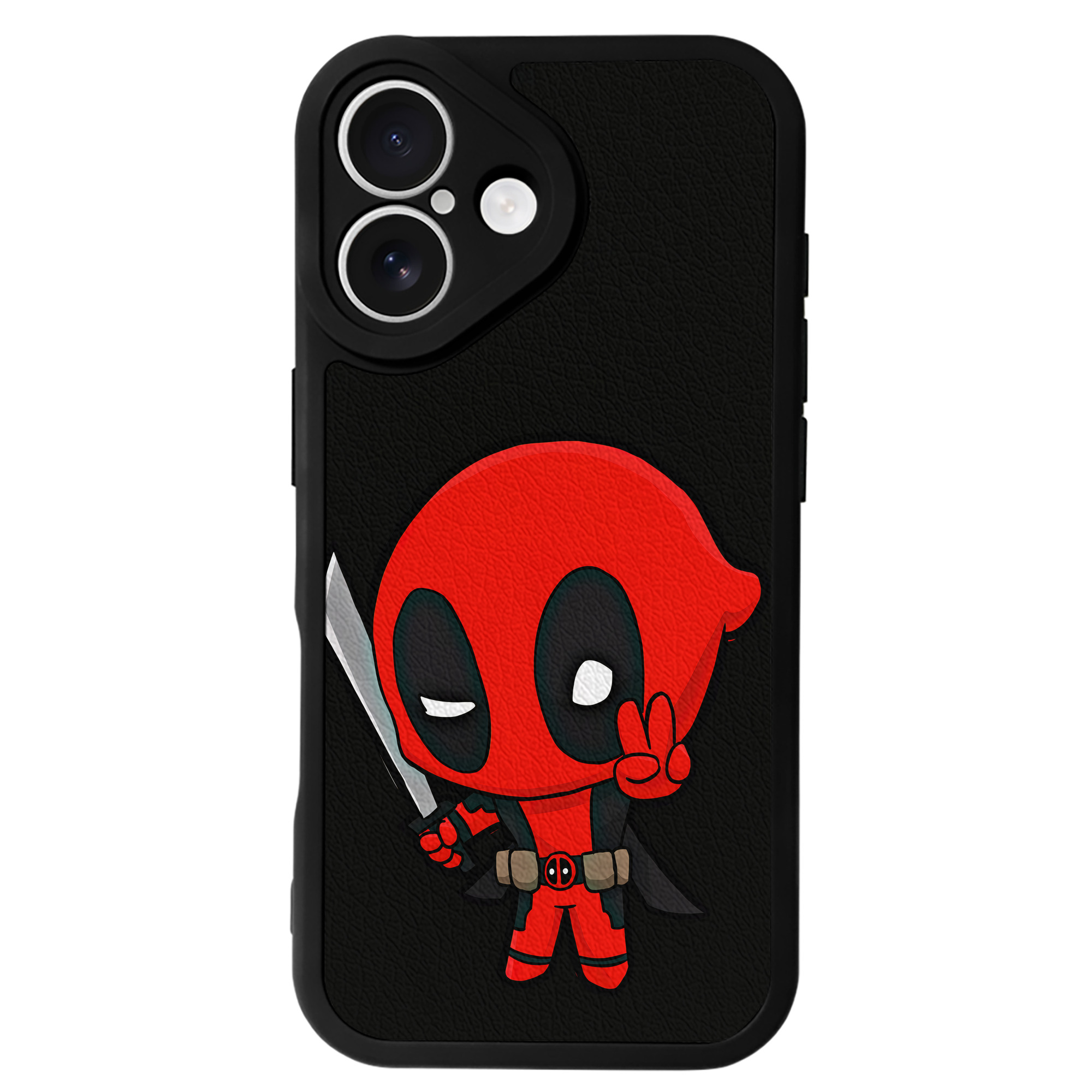 （画像用） Deadpool デッドプール 【iPhone 16シリーズ対応】シリコンスマホケース（レザー調） 材質：シリコン
